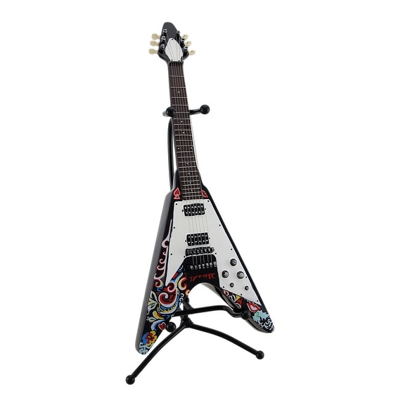 Flying V Electric Guitar Coin Bank Piggy Bank w/Stand. Opens flyout.