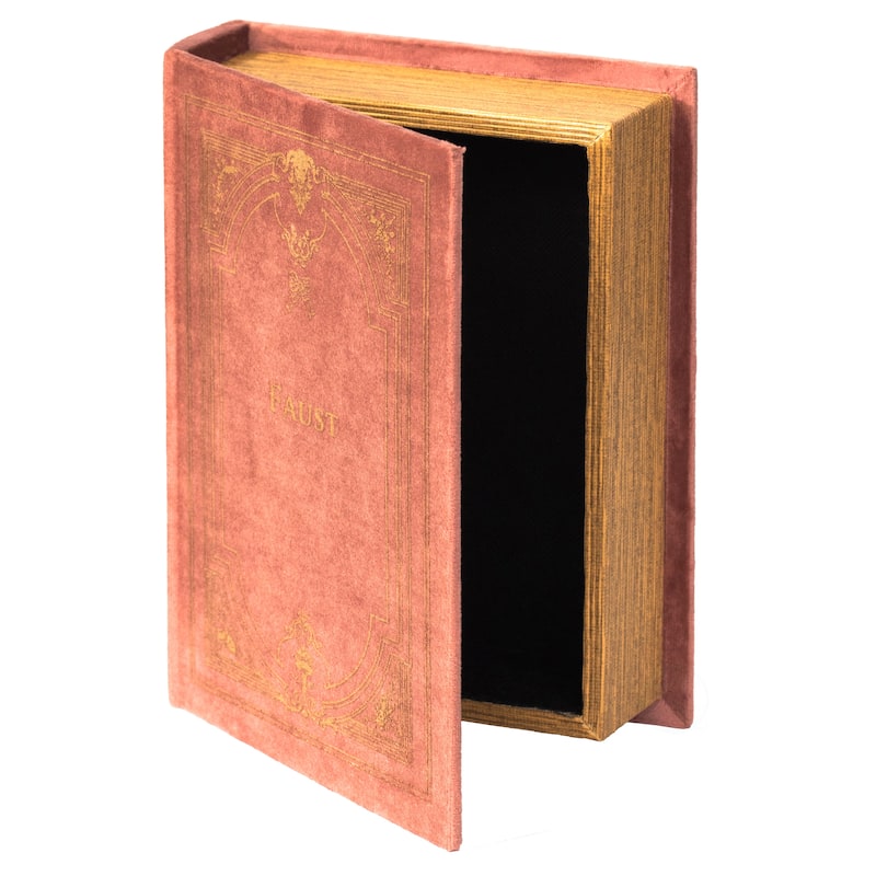Decorative Vintage Book Shaped Trinket Storage Box - Brown