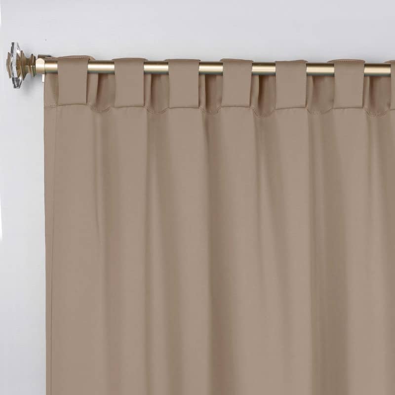 Superior Solid Machine Washable Room Darkening Blackout Curtains with Back Tabs, Set of 2
