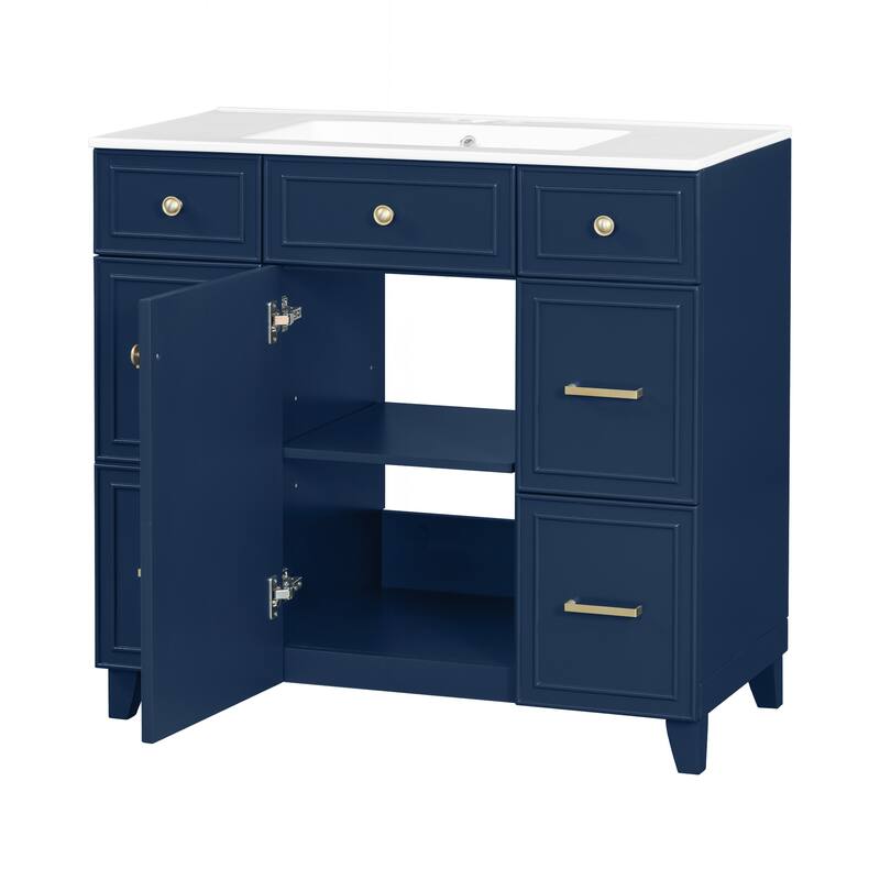 Sophisticated Bathroom Vanity with Abundant Storage and Durable Construction