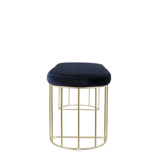 Shop 49 Blue Velvet Seat With Gold Stand Entryway Bench N A