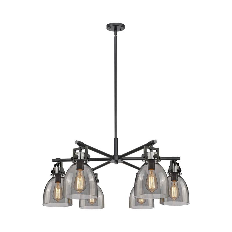 Innovations Lighting Downtown Urban - Newton Bell - 6 Light 26" Stem Hung Chandelier