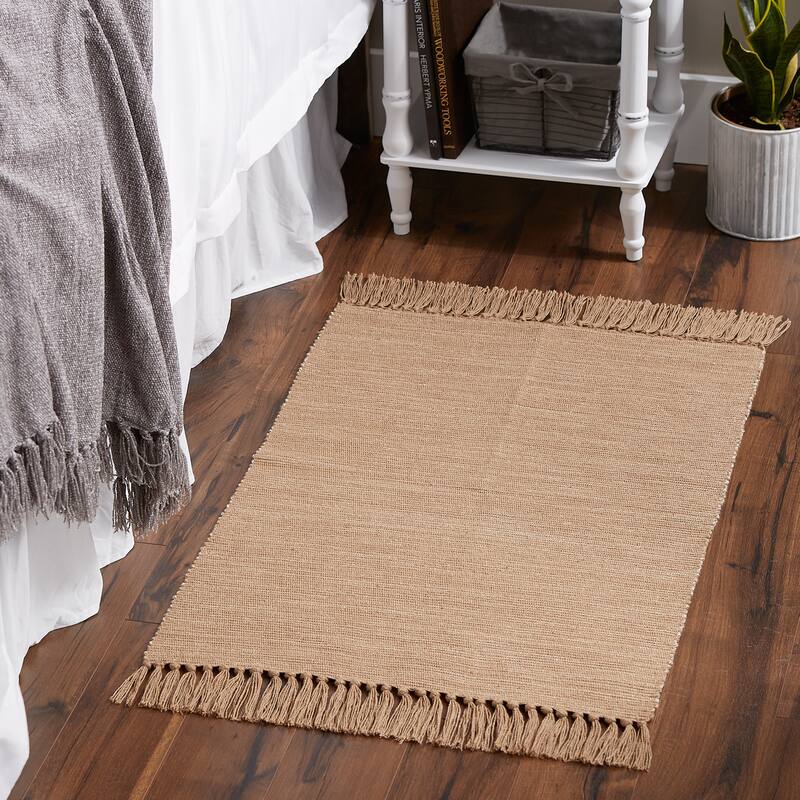 DII Gray and Off White 2-Tone Ribbed Rug 2x3 Ft - 24.0 In. L X 36.0 In. W X 0.2 In. H