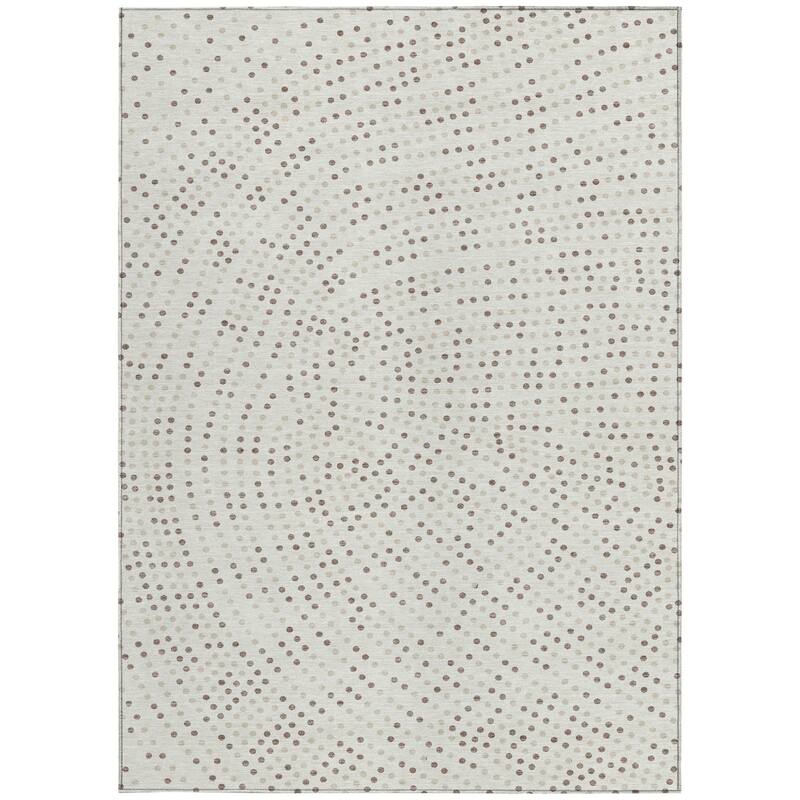 HomeRoots Polka Dot Transitional Rectangle Outdoor Rug