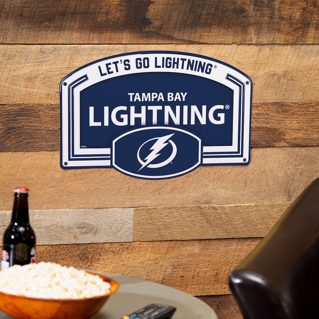 Tampa Bay Lightning Embossed Steel Wall Sign, 11" x 17"