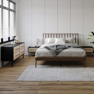 CraftPorch Vintage 4-pieces Wooden Bedroom Set