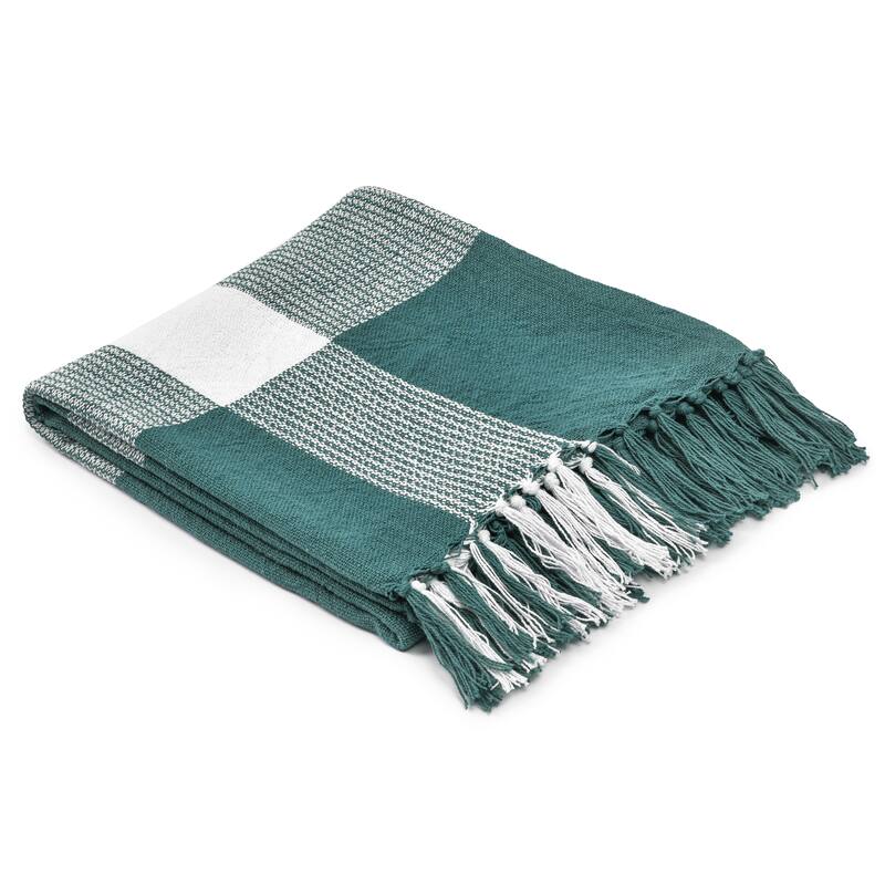 Sevita Hand-Woven Plaid Standard Size Throw Blanket