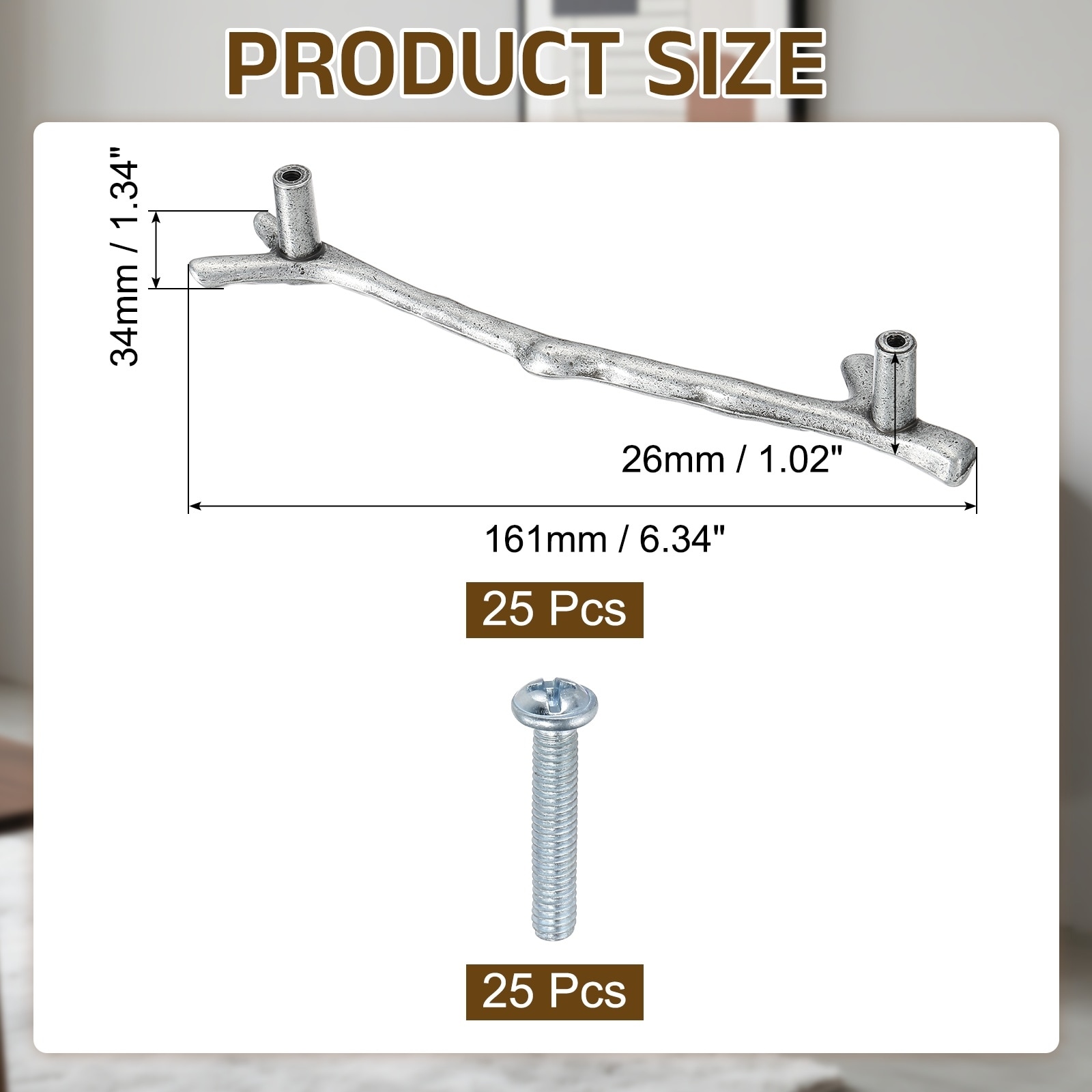 Twig Knobs, Zinc Alloy Tree Branch Furniture Dresser Pull Handles for Kitchen Wardrobe Farmhouse