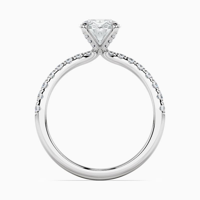 Auriya 14kt White Gold Lab Grown Oval Diamond Engagement Ring with Unique Diamond Prong (F-G, VS)