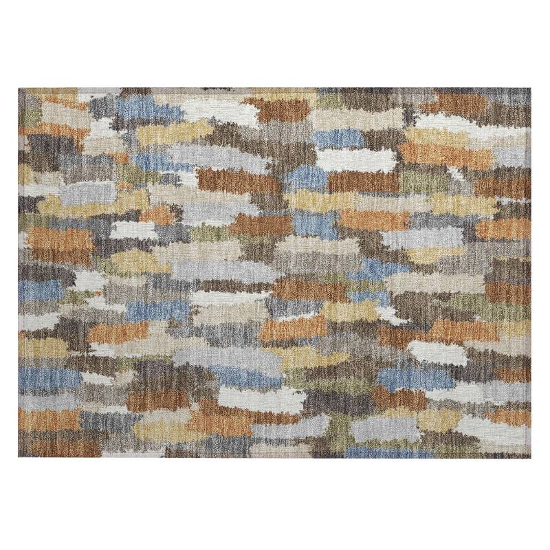 Machine Washable Indoor/ Outdoor Contemporary Stacks Chantille Rug