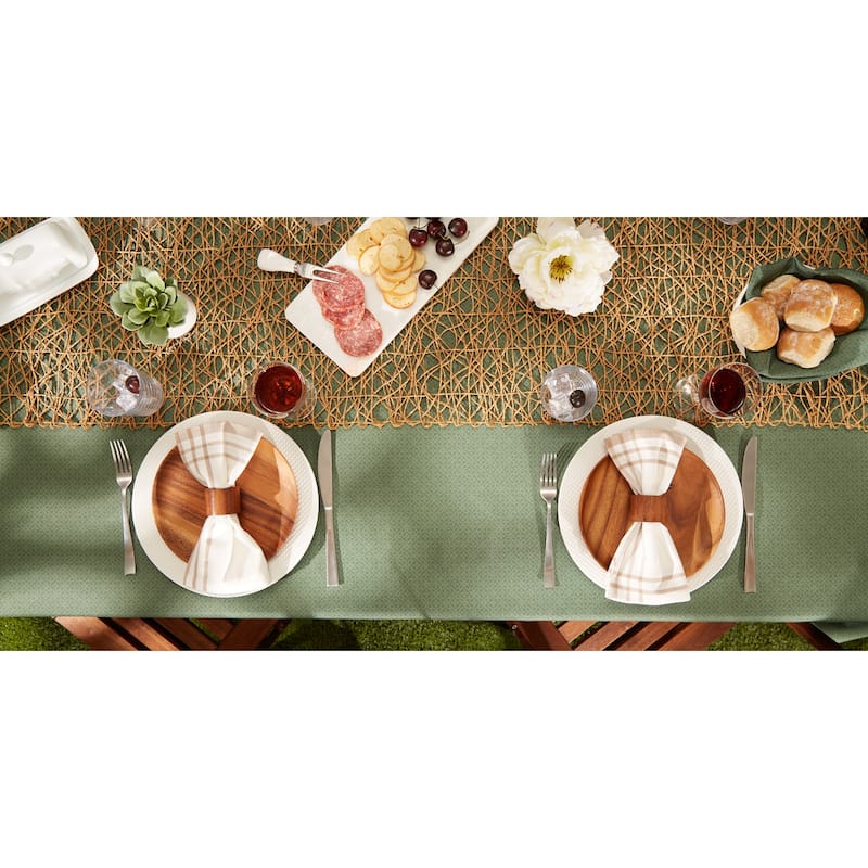 DII Stone Tonal Lattice Print Outdoor Tablecloth With Zipper 60 Round