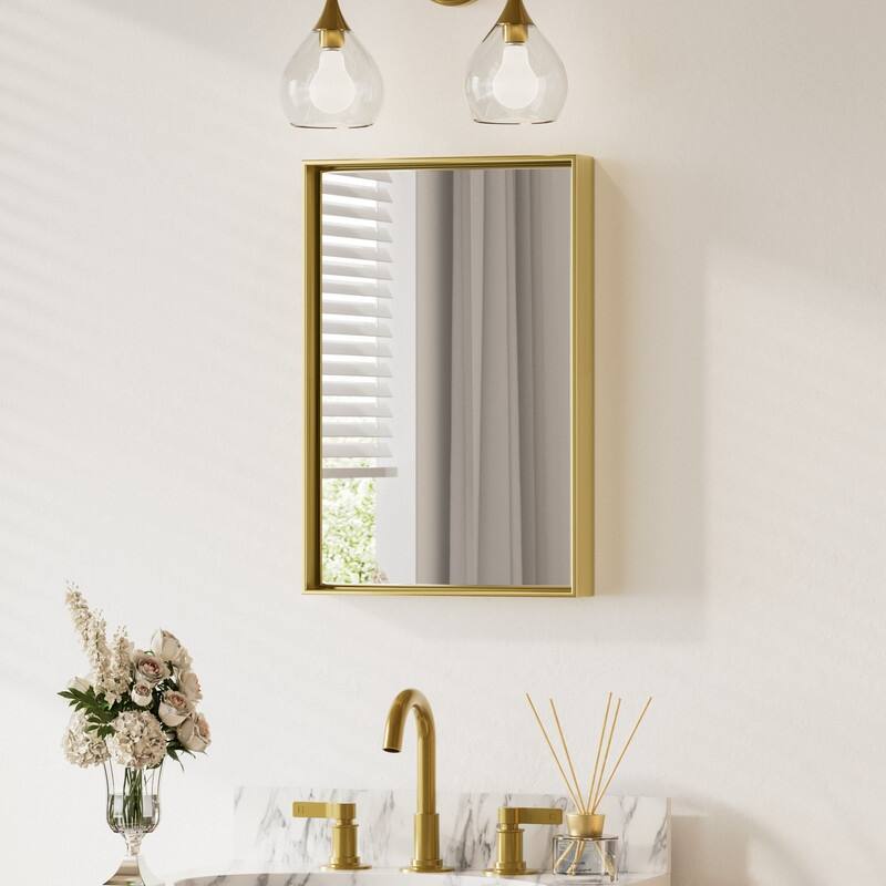 Keonjinn Aluminum Framed Wall Mount Bathroom Vanity Mirror