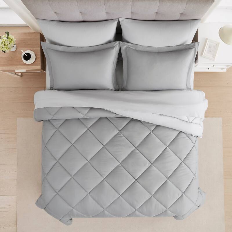 Modern Threads 7-Piece Reversible Comforter Set - Includes Comforter, Sheets, Pillowcases, Shams