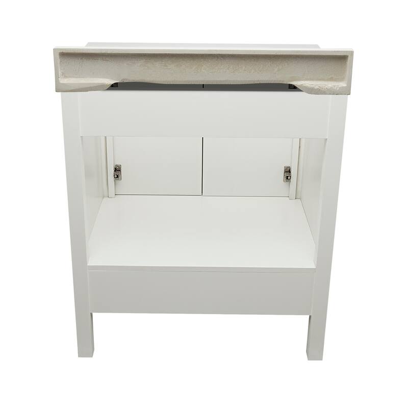Nevado 37" Bathroom Vanity with Cultured Marble Vanity Top Sink in White with White Basin