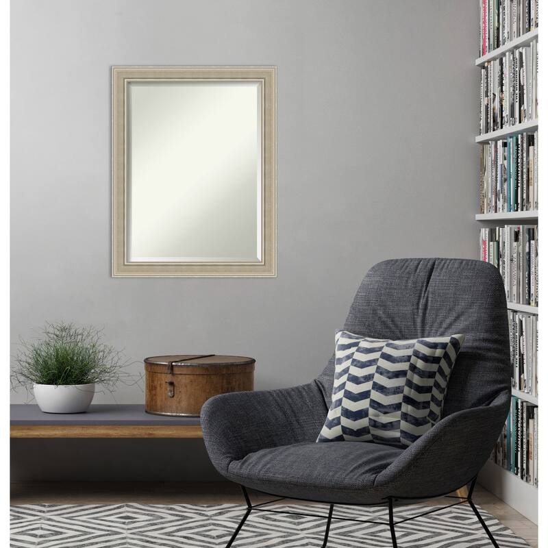 Mezzo Silver Beveled Wood Framed Wall Mirror - Mezzo Silver