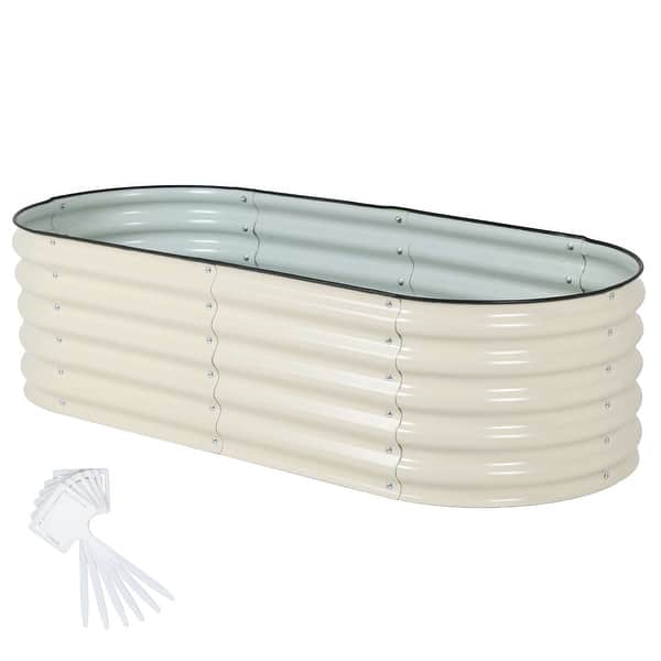 slide 2 of 24, Aoodor 4 in 1 Modular Aluzinc Metal Raised Garden Bed - Outdoor Garden Planter Box for Vegetable, Flower, Herb White