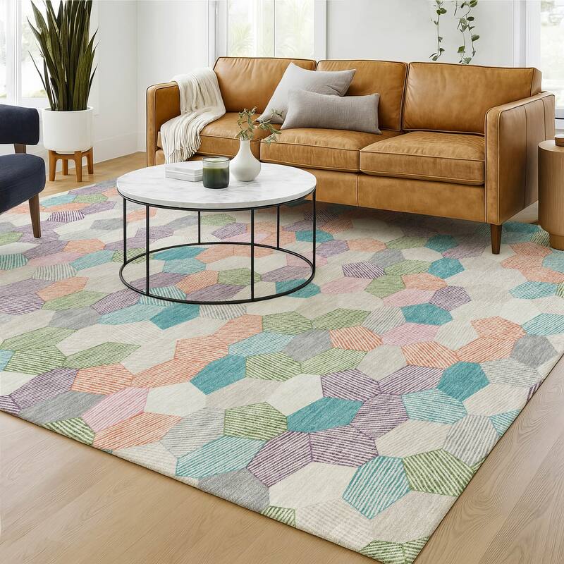 Machine Washable Indoor/ Outdoor Modern Loyd Chantille Rug