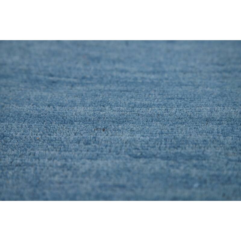 Blue Modern Gabbeh Oriental Rug Handmade Wool Carpet - 4'8"x 6'7"