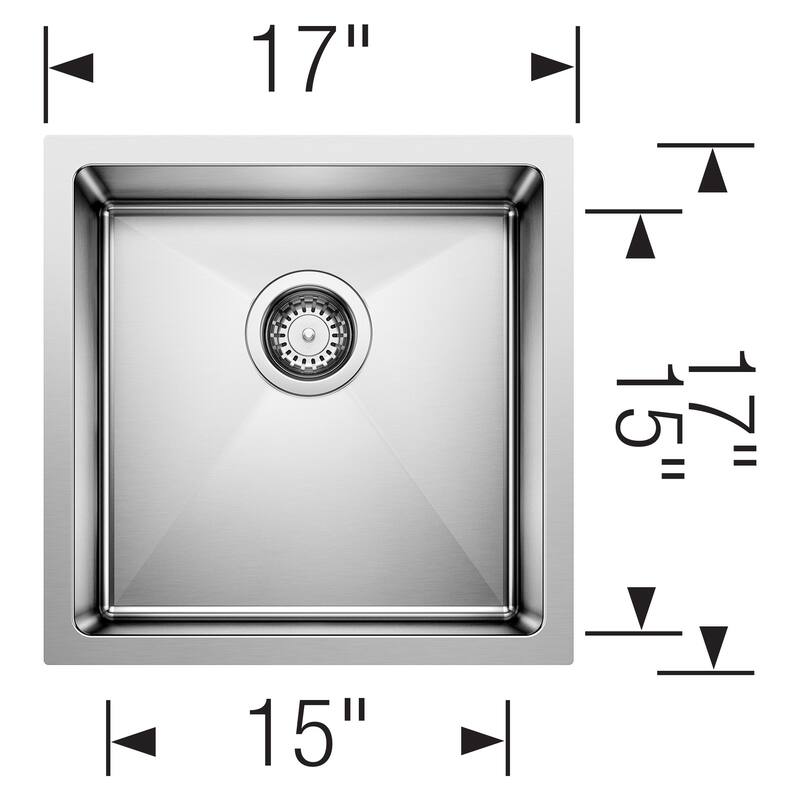 Blanco 443144 Quatrus 17" Undermount Single Basin Stainless Steel Bar