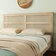 preview thumbnail 7 of 10, Modern Queen Size Wooden Platform Bed with Rattan Headboard