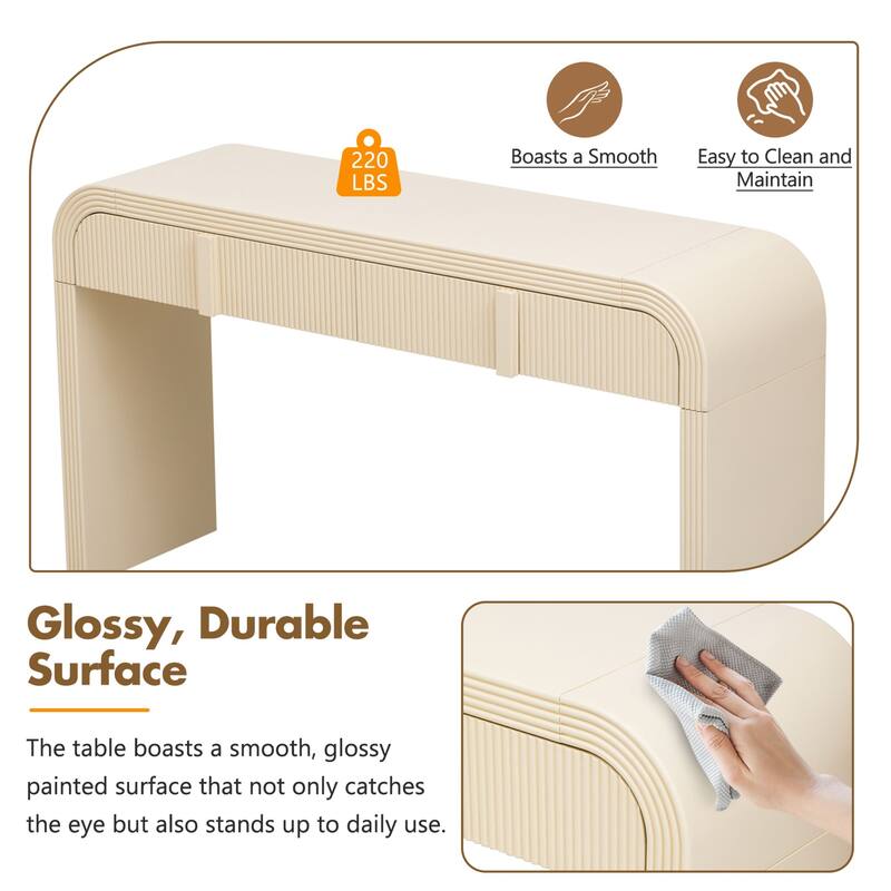 Smooth Surface Entry Table with Adjustable Legs