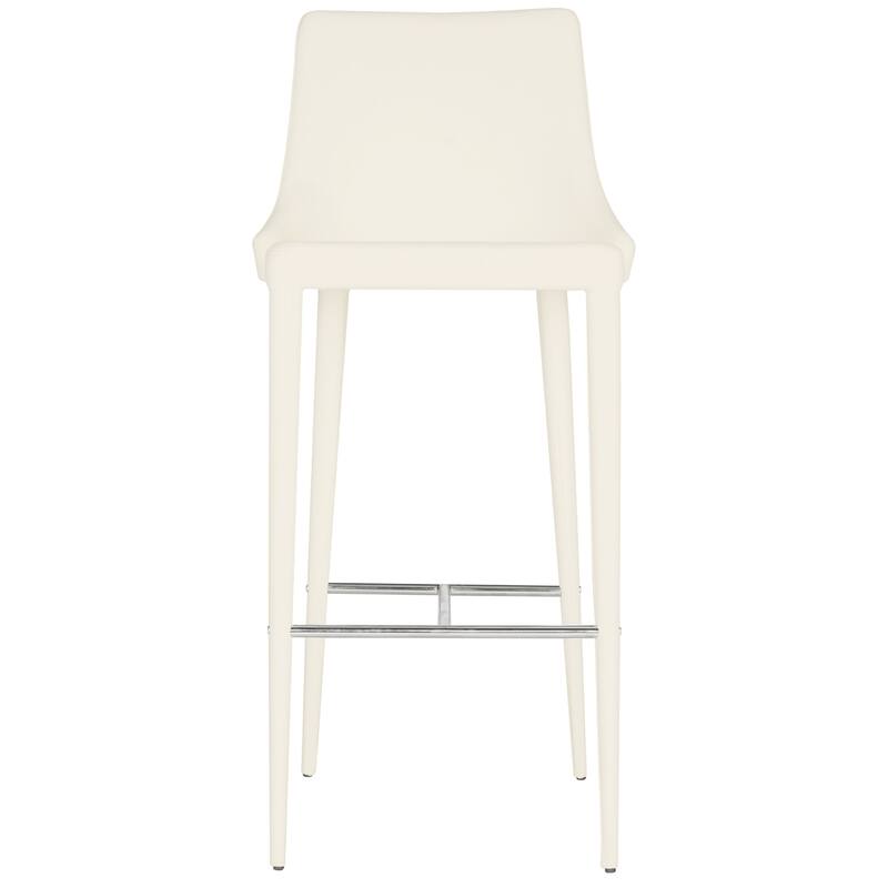 SAFAVIEH Carlene Mid-Century Dining Modern 42-inch White Leather Bar Stool - 21.2" x 18.9" x 41.8" - 21Wx19Dx42H