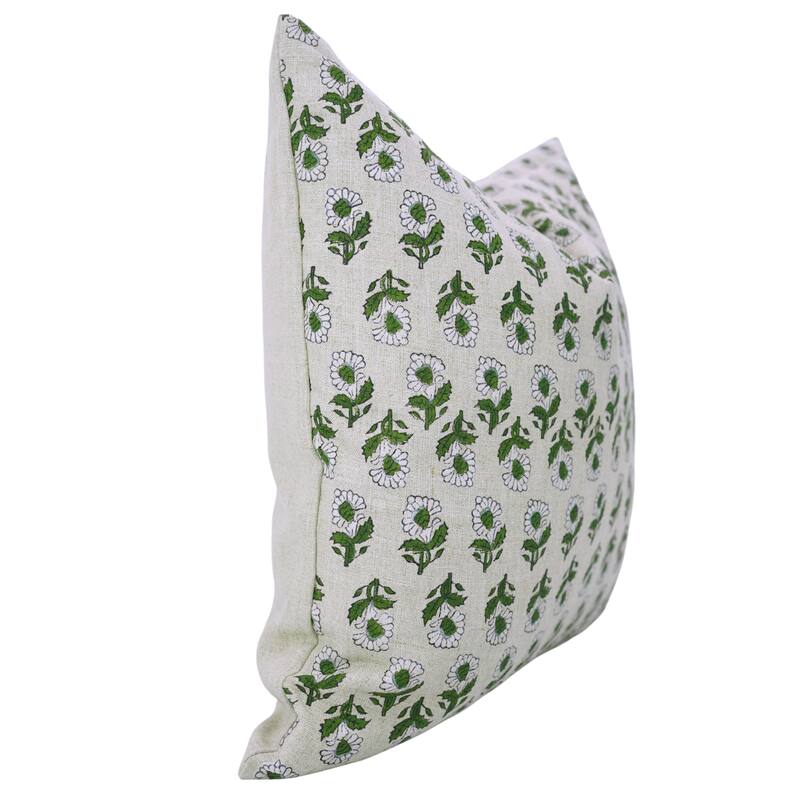 Fabdivine Handmade Boho Pure Linen Block Print Throw Home Décor Pillow Cover