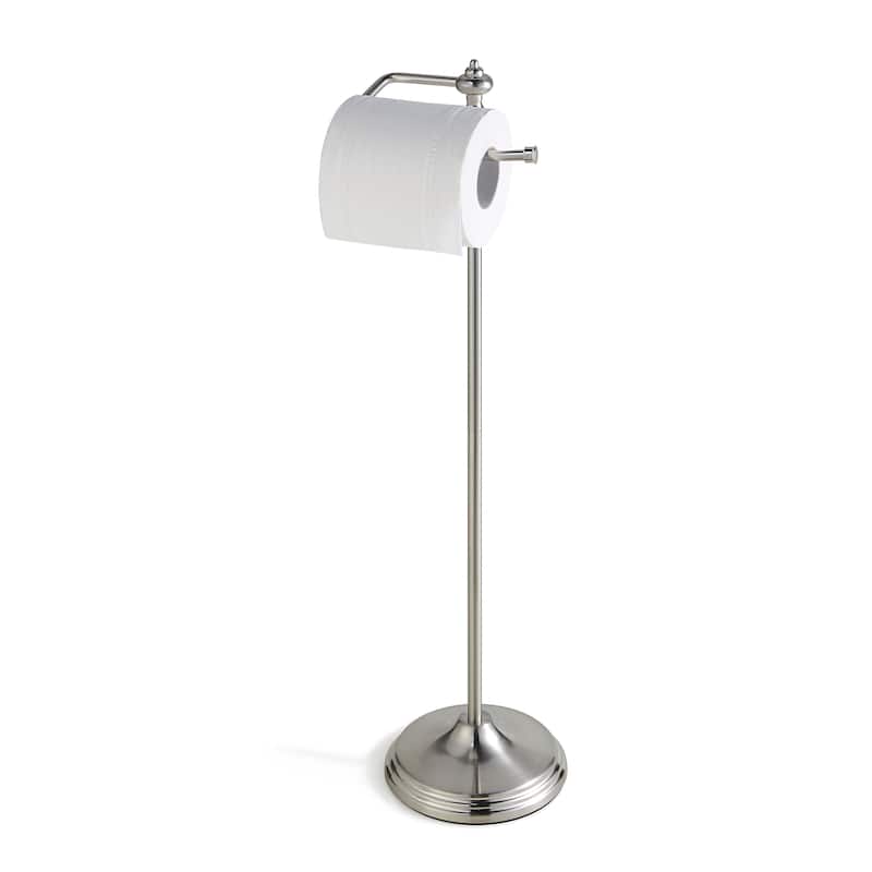 Toilet Paper Holder with Storage - Matte Silver