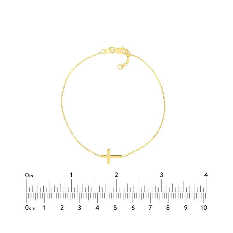 Marquee Jewels 14K Solid Yellow Gold Cross Bracelet