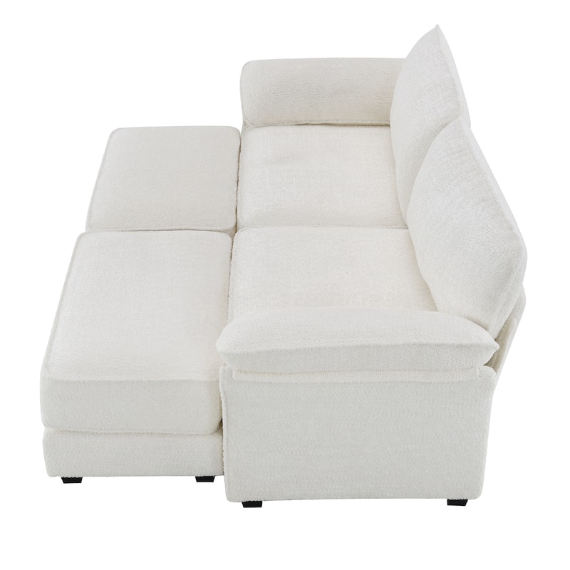 81'' Convertible 4-Seat Modular Sectional Sofa with Loveseat and Ottoman, Flexible Design for Living Room or Office