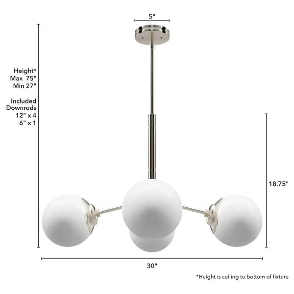 dimension image slide 0 of 9, Hunter Hepburn Chandelier - Dining Room, Entry - Retro/Minimalistic, Sputnik