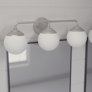 Hunter Hepburn 3 Light Vanity Wall Light, Damp-Rated - Vintage, Mid-Century Modern, Glam