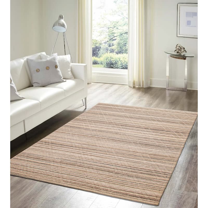 ECARPETGALLERY Hand Loomed Kashkuli Gabbeh Ivory Wool Rug - 5'7 x 7'9