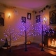 preview thumbnail 12 of 17, 4FT & 5FT & 6FT Birch Christmas Tree Set, LED Lighted, Pack of 3