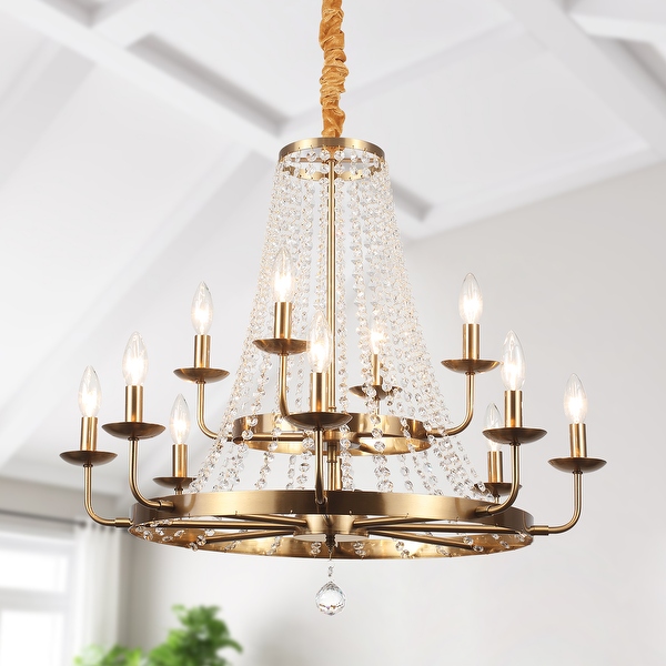 Wagon wheel crystal chandelier on sale