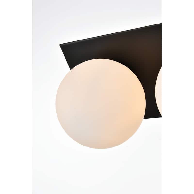 Jinzo 1 Light Black and Frosted White Bath Sconce