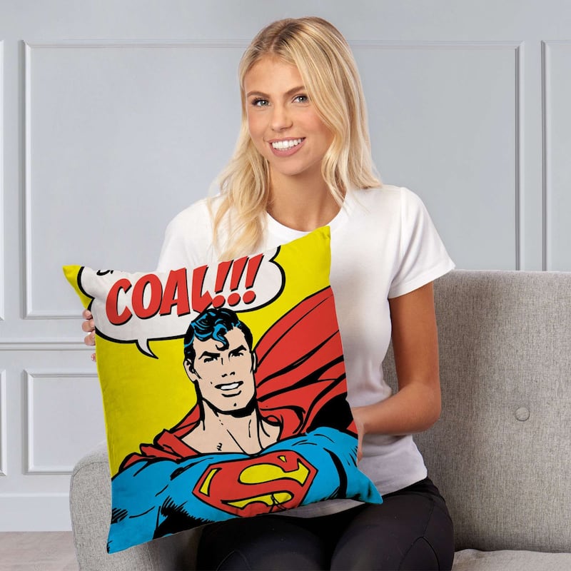 Warner Brothers DC Justice League Bad Guys Get Coal 18 Inch Throw Pillow