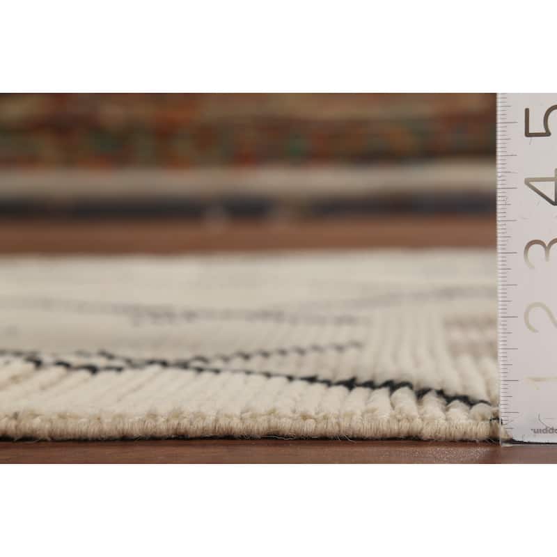 Moroccan Oriental Runner Rug Handmade Wool Carpet - 4'1"x 13'4"