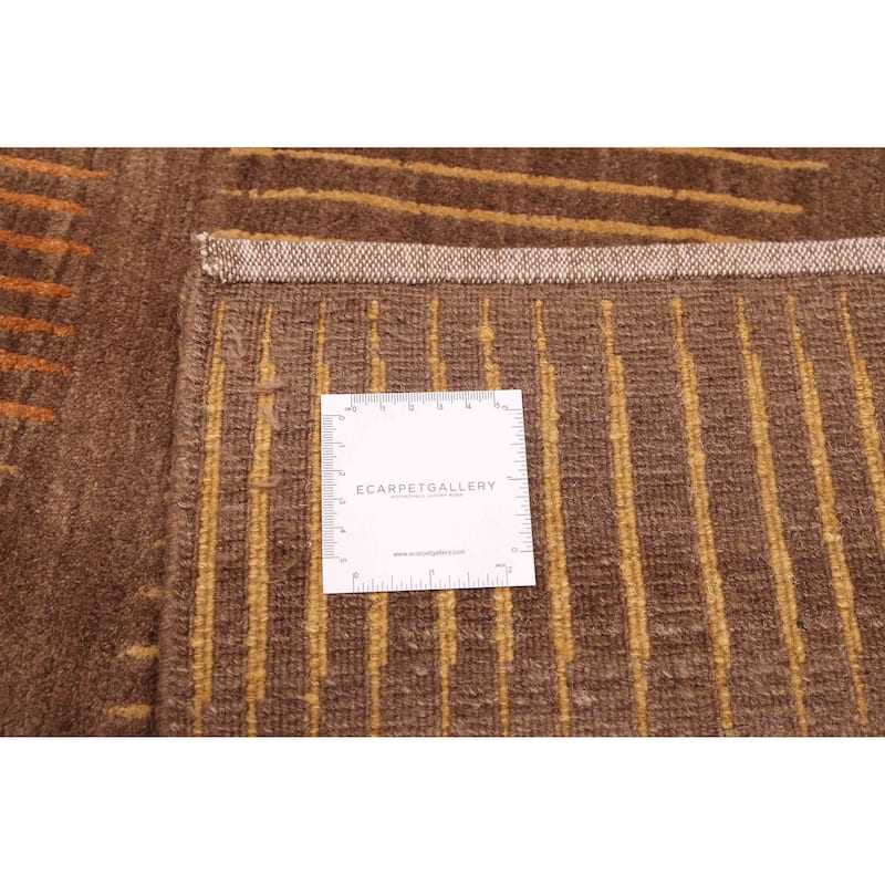 ECARPETGALLERY Hand-knotted Opulence Dark Brown Wool Rug - 8'1 x 10'0