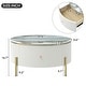 preview thumbnail 20 of 25, Modern Marble Round Coffee Table with 2 large Drawers Storage