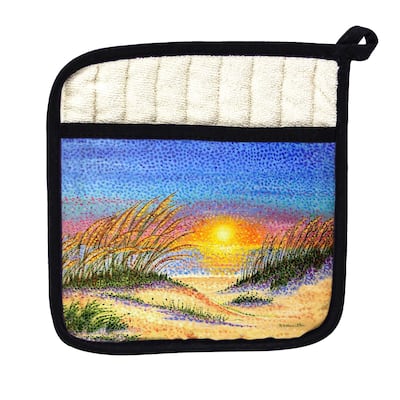 Golden Sea Oats Pot Holder - 9x9