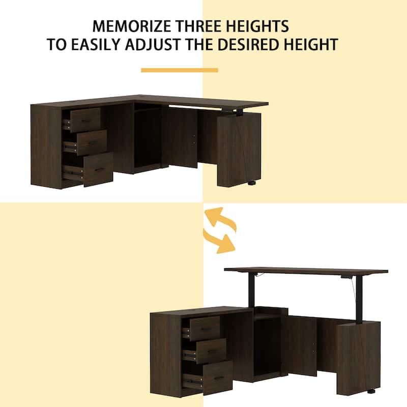 L-Shaped Office Computer Desk with Adjustable Tableboard Study Desk