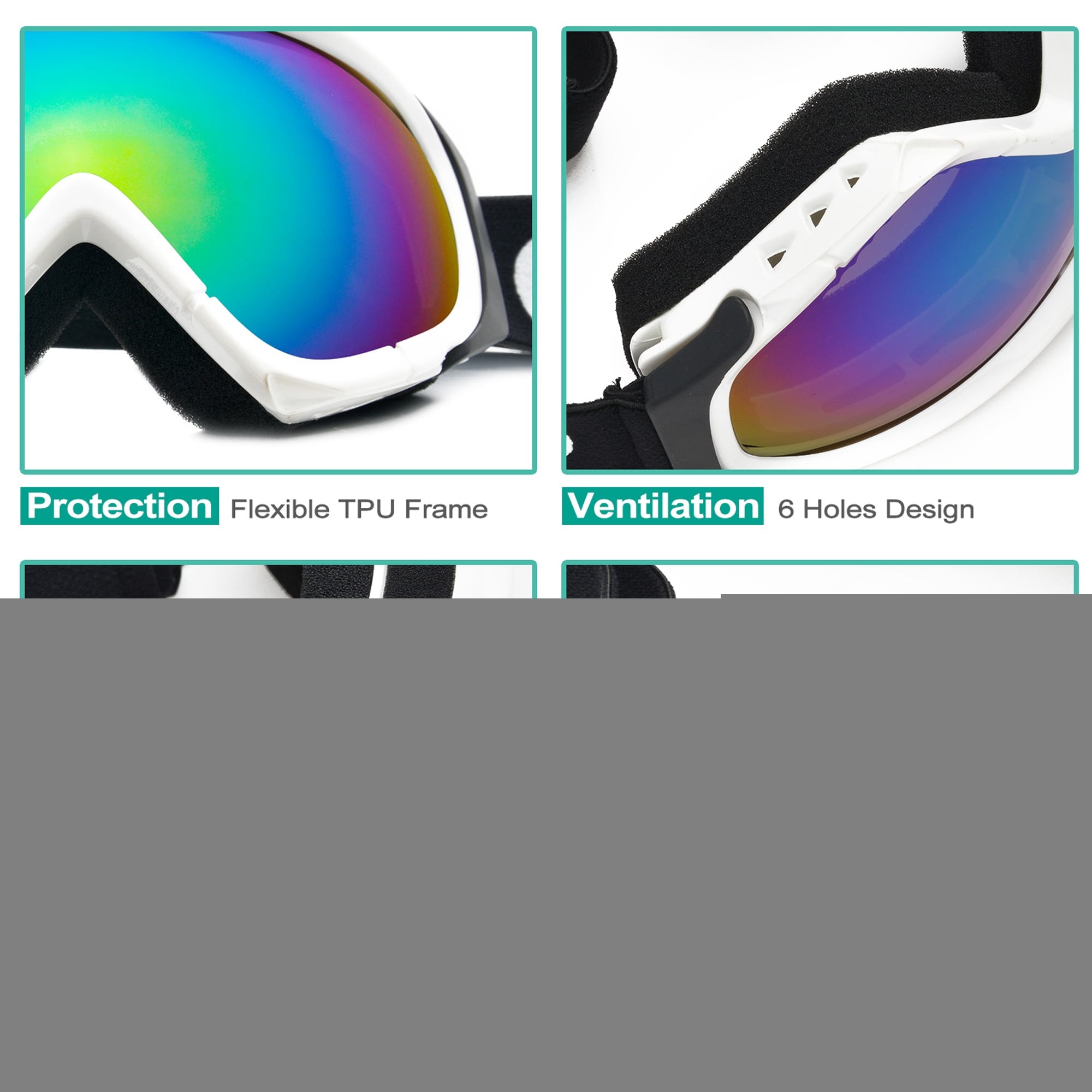 Photochromic Ski Goggles With Magnetic Interchangeable Lenses – UV400 Protection, OTG Design For Snowboarding & Skiing