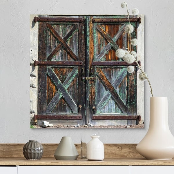 Old Rustic Barn Doors Canvas Wall Art On Old Rustic Barn Doors Canvas Wall Art