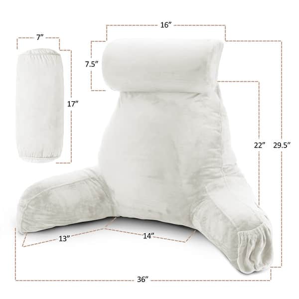 dimension image slide 24 of 62, Nestl Memory Foam Reading Pillow with Backrest, Arms and Pockets