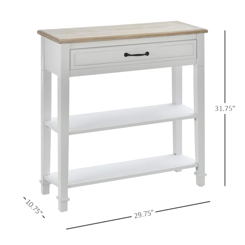 HOMCOM Retro-Styled Sofa Console Entry Hallway Table with Multifunctional Design, Durable Build, & Large Storage
