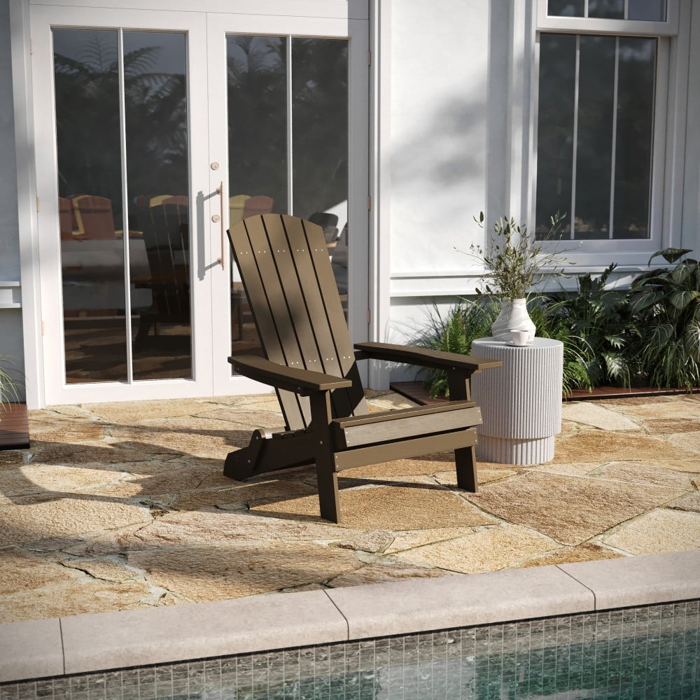 All-Weather Poly Resin Folding Adirondack Chair - Patio Chair