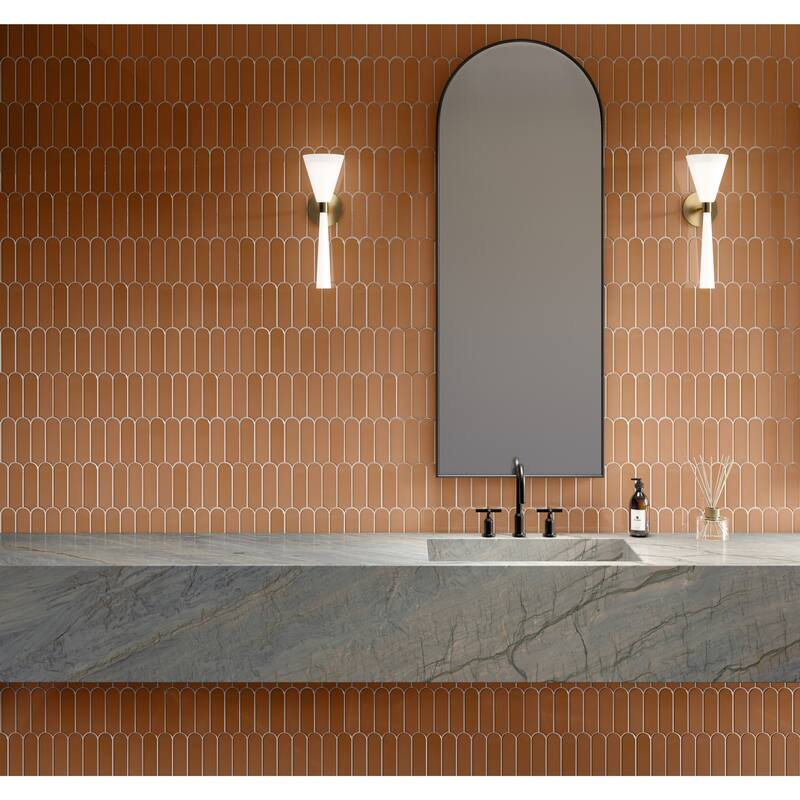 Daltile Artefino Vintage 2 x 6 Fish Scale Mosaic (10 PC Per SQFT) (10.00 SQFT Per Carton)