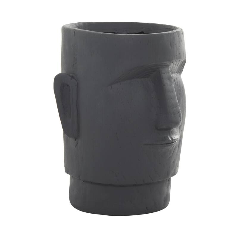Magnesium Oxide Easter Island Head Indoor Outdoor Planter - Dark Gray or Brown - Roche River Decor