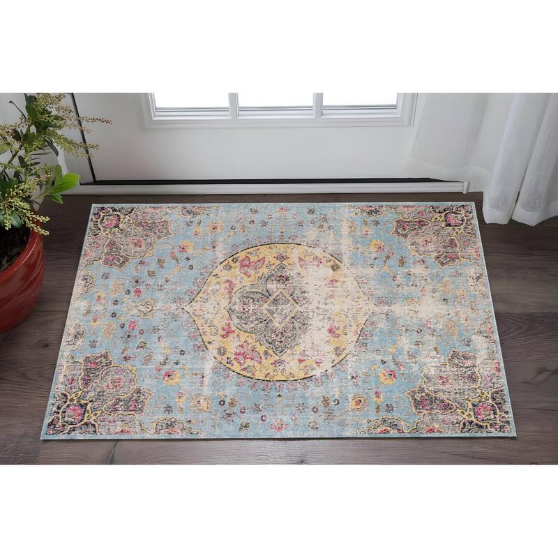 HomeRoots Medallion Modern Rectangle Area Rug - 3' X 5'